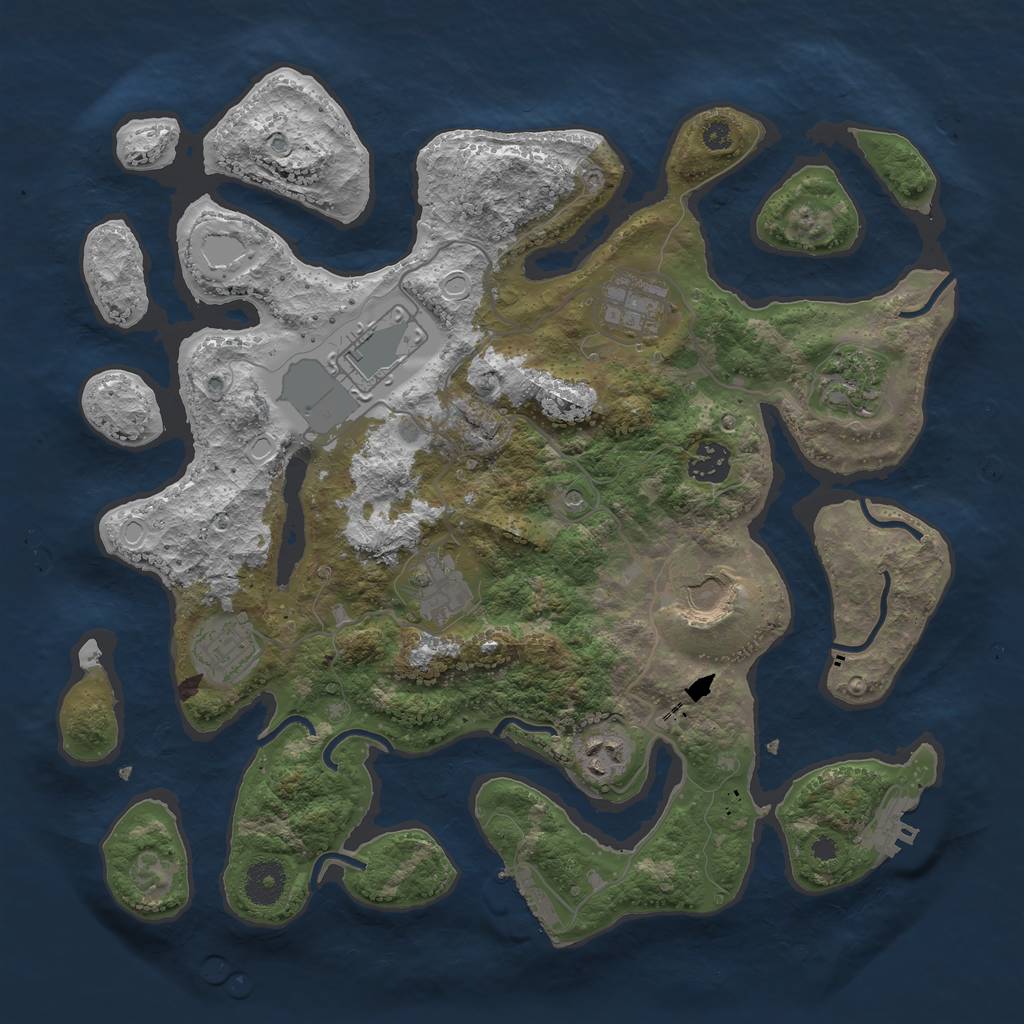 Rust Map: Procedural Map, Size: 3600, Seed: 1460013, 16 Monuments