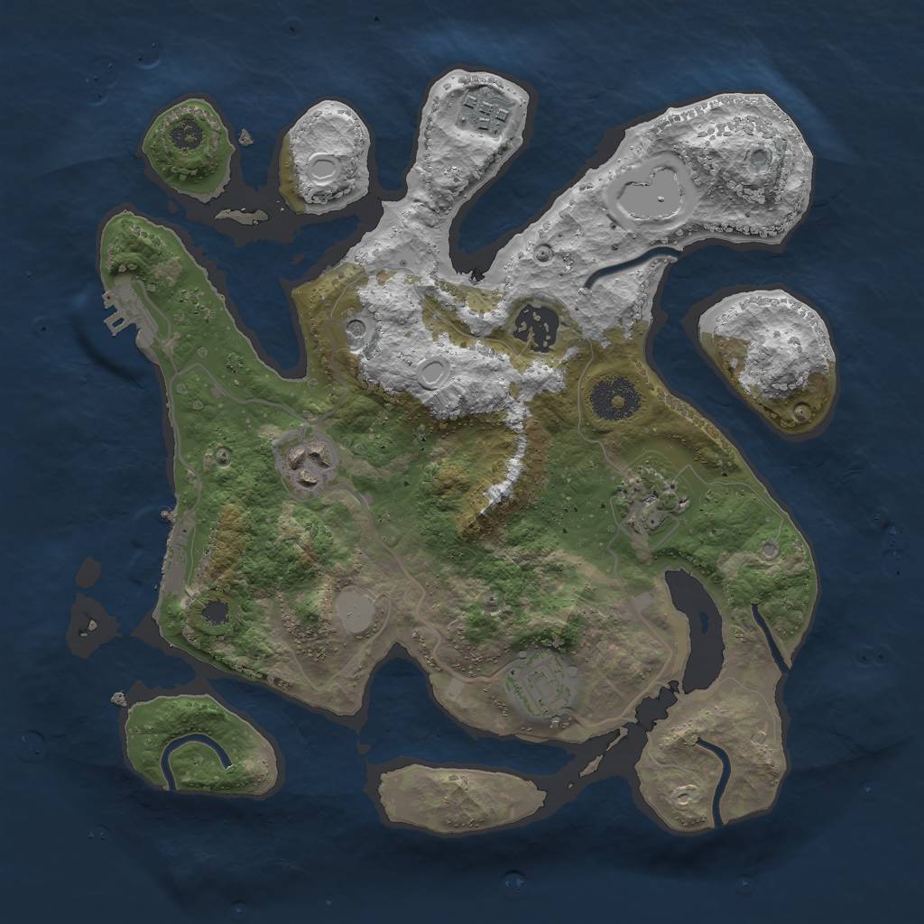 Rust Map: Procedural Map, Size: 3000, Seed: 907293744, 13 Monuments