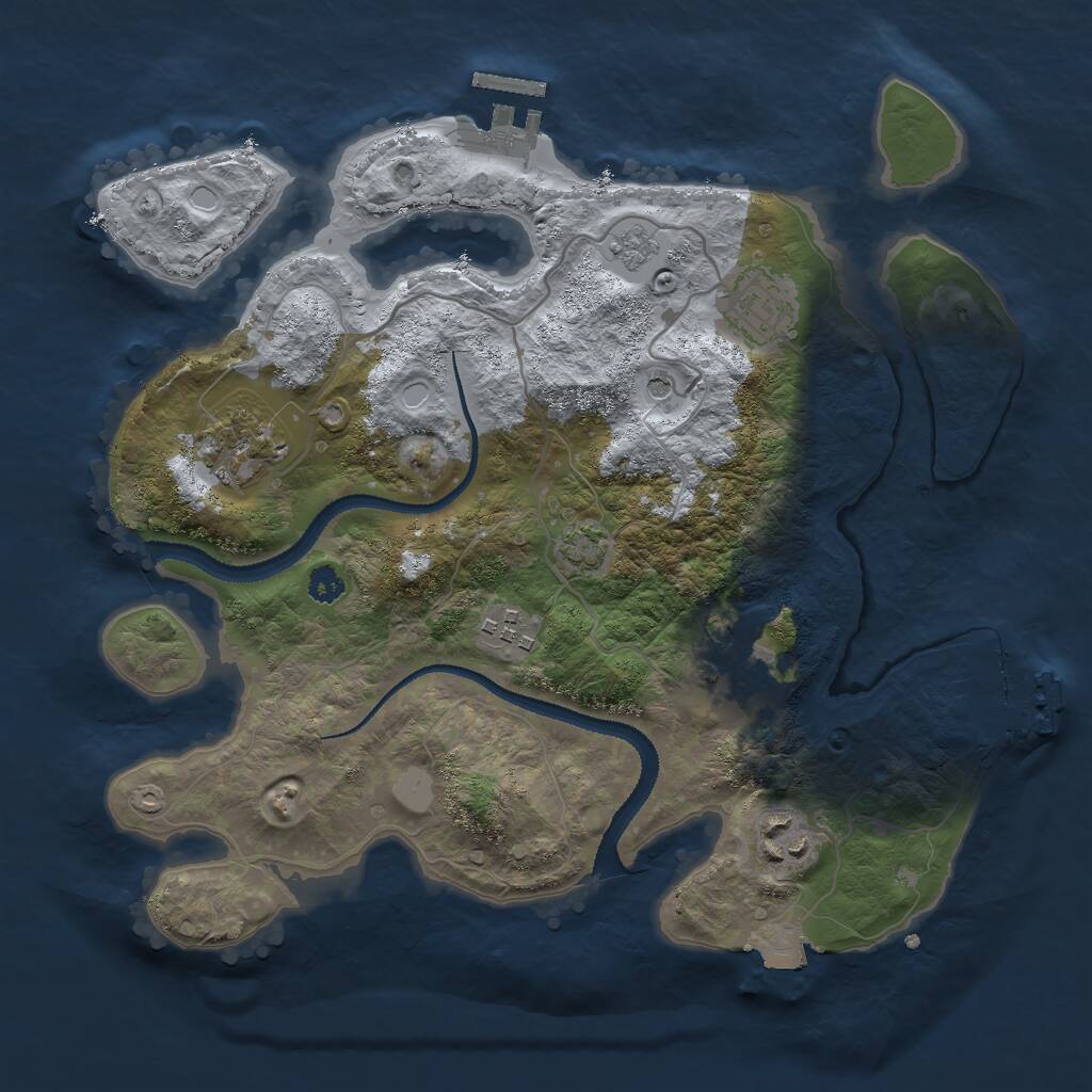 Rust Map: Procedural Map, Size: 3000, Seed: 385288750, 11 Monuments
