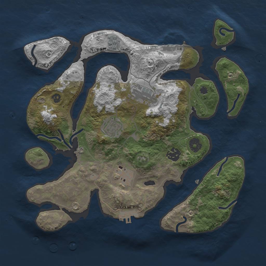 Rust Map: Procedural Map, Size: 3000, Seed: 385288750, 12 Monuments