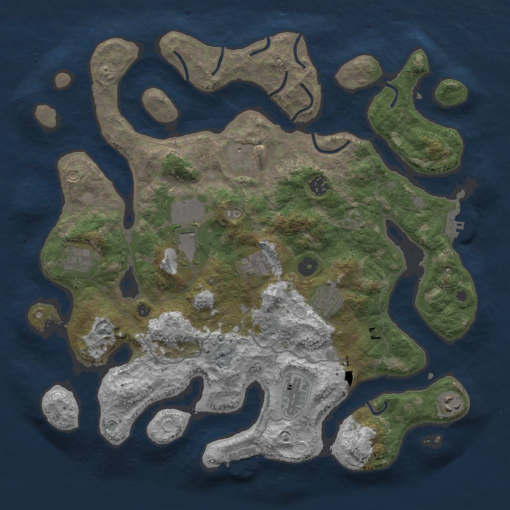 Rust Map: Procedural Map, Size: 4000, Seed: 2815865, 17 Monuments