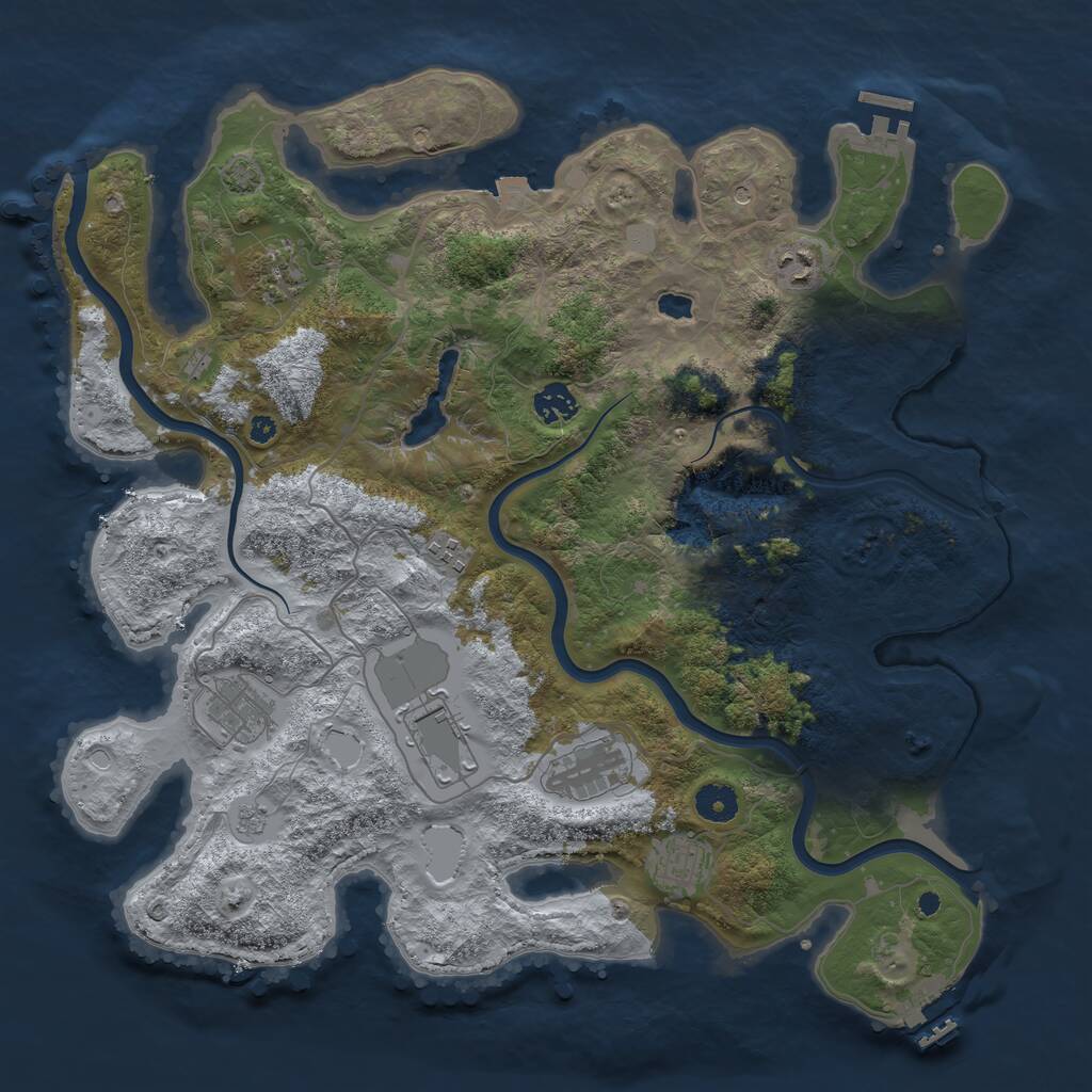 Rust Map: Procedural Map, Size: 4000, Seed: 675475475, 14 Monuments