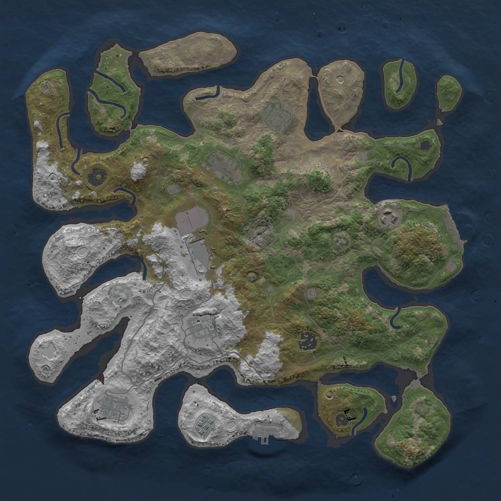 Rust Map: Procedural Map, Size: 4000, Seed: 675475475, 16 Monuments