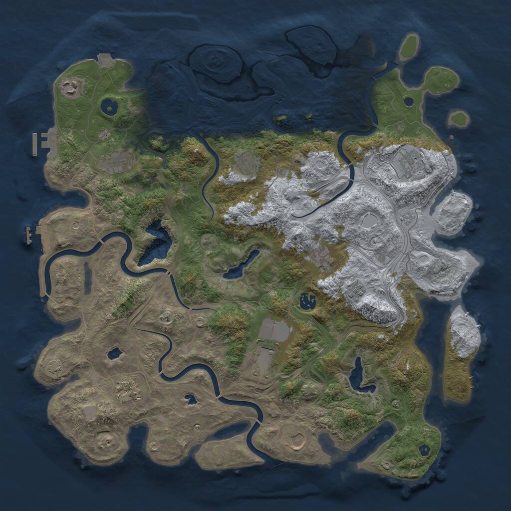 Rust Map: Procedural Map, Size: 4500, Seed: 591356741, 16 Monuments