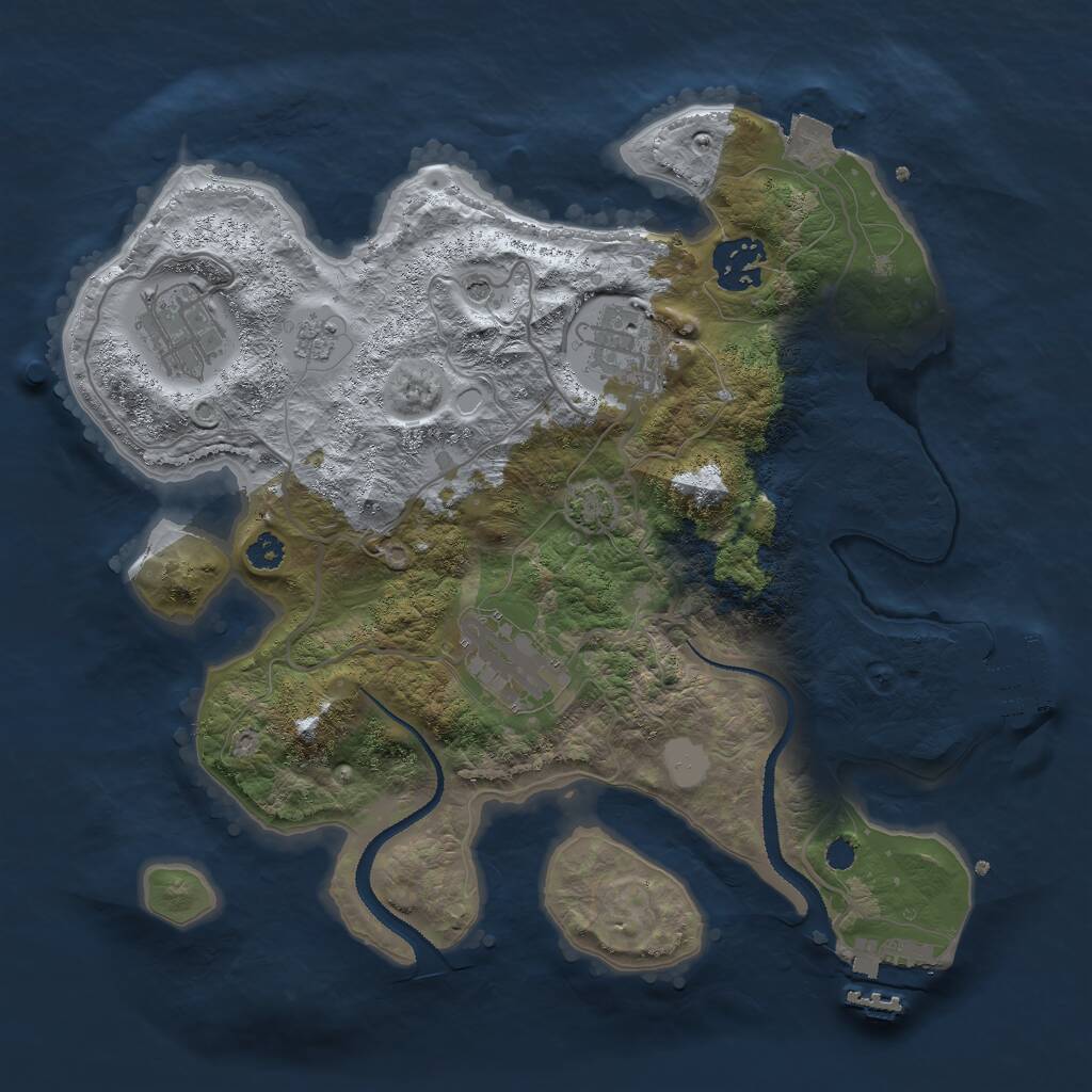 Rust Map: Procedural Map, Size: 3000, Seed: 1464756616, 10 Monuments