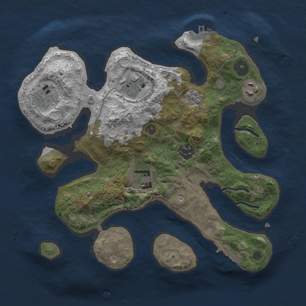 Rust Map: Procedural Map, Size: 3000, Seed: 1464756616, 14 Monuments