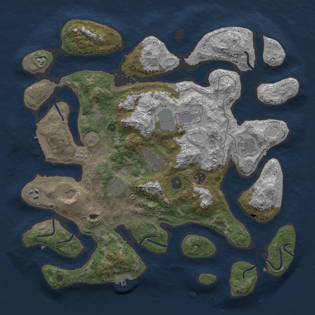 Rust Map: Procedural Map, Size: 4000, Seed: 947749, 16 Monuments