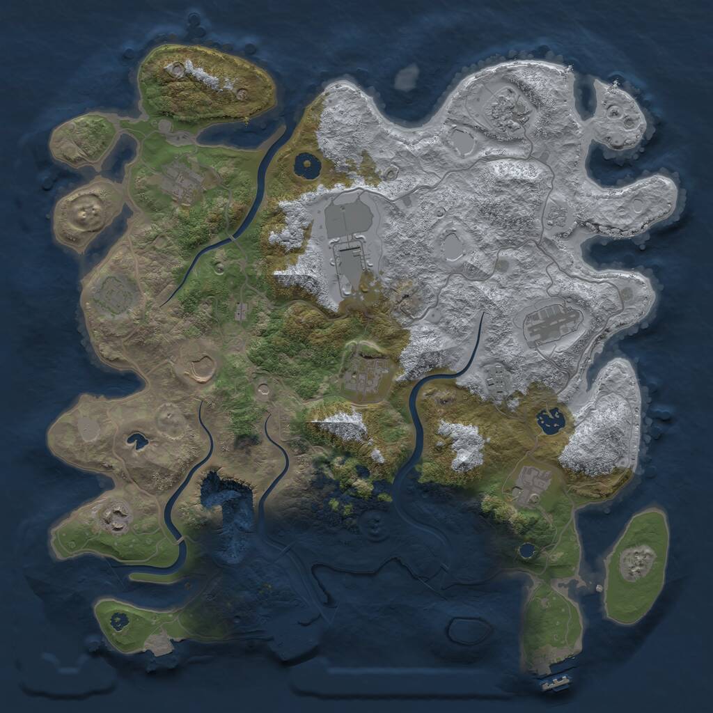 Rust Map: Procedural Map, Size: 4000, Seed: 947749, 17 Monuments