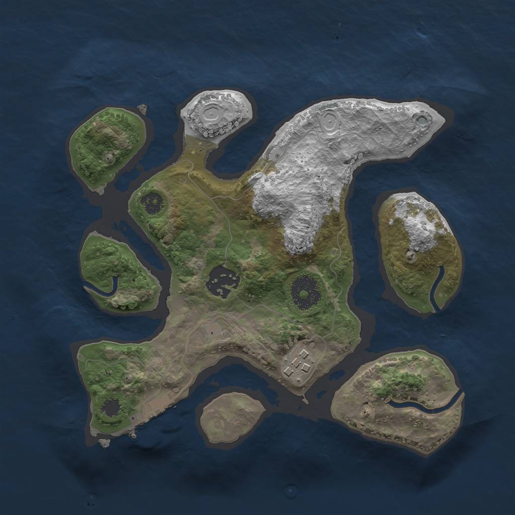 Rust Map: Procedural Map, Size: 2460, Seed: 13825, 8 Monuments