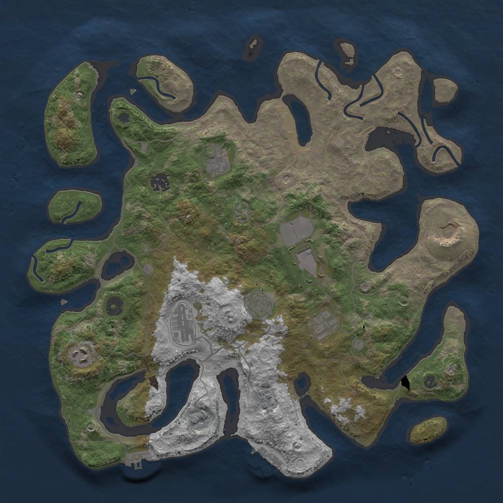 Rust Map: Procedural Map, Size: 4000, Seed: 547514, 17 Monuments