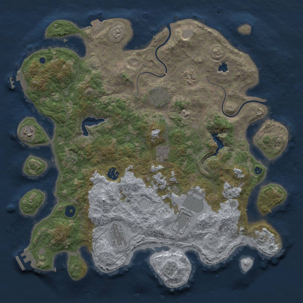 Rust Map: Procedural Map, Size: 4000, Seed: 937751, 14 Monuments