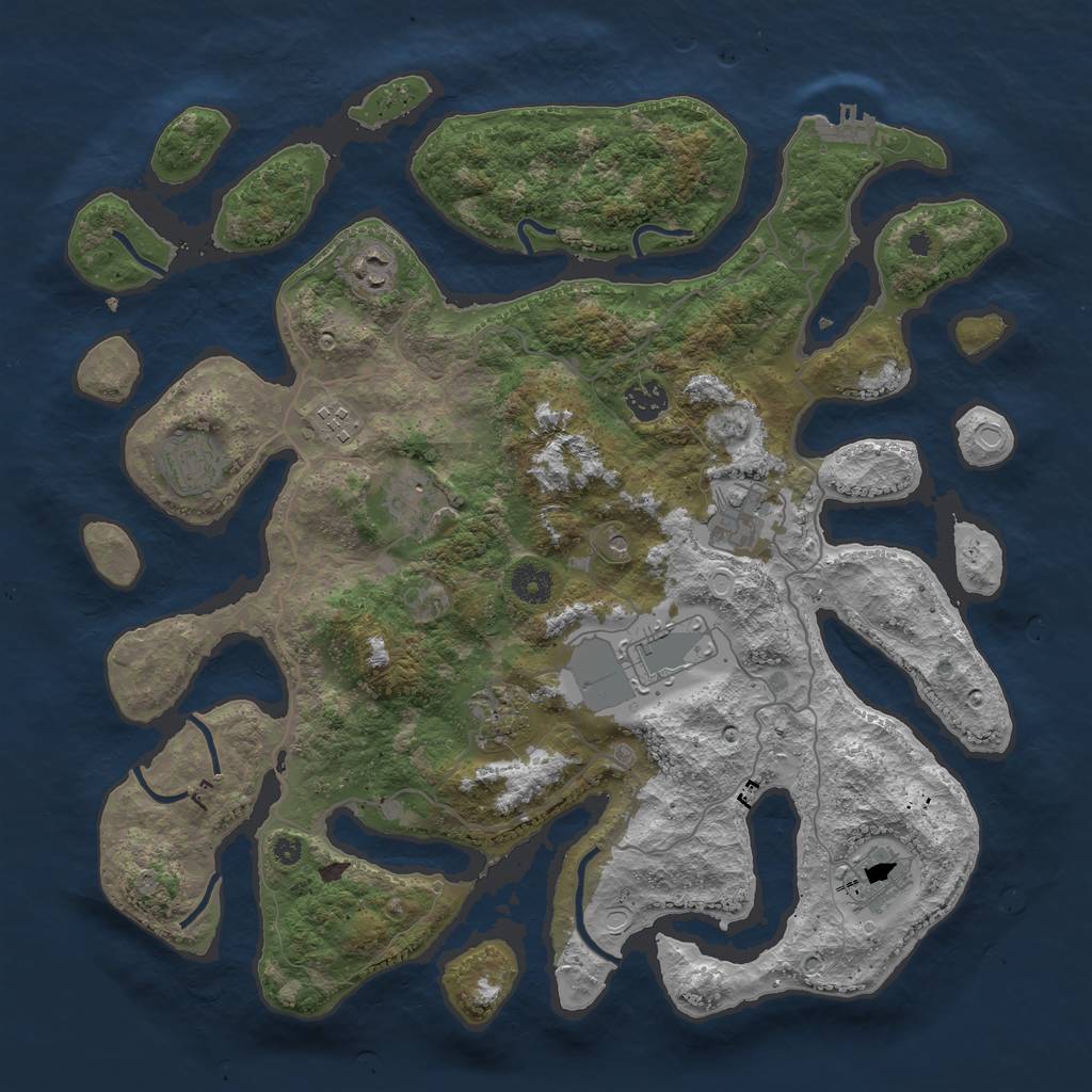 Rust Map: Procedural Map, Size: 4000, Seed: 157658, 16 Monuments