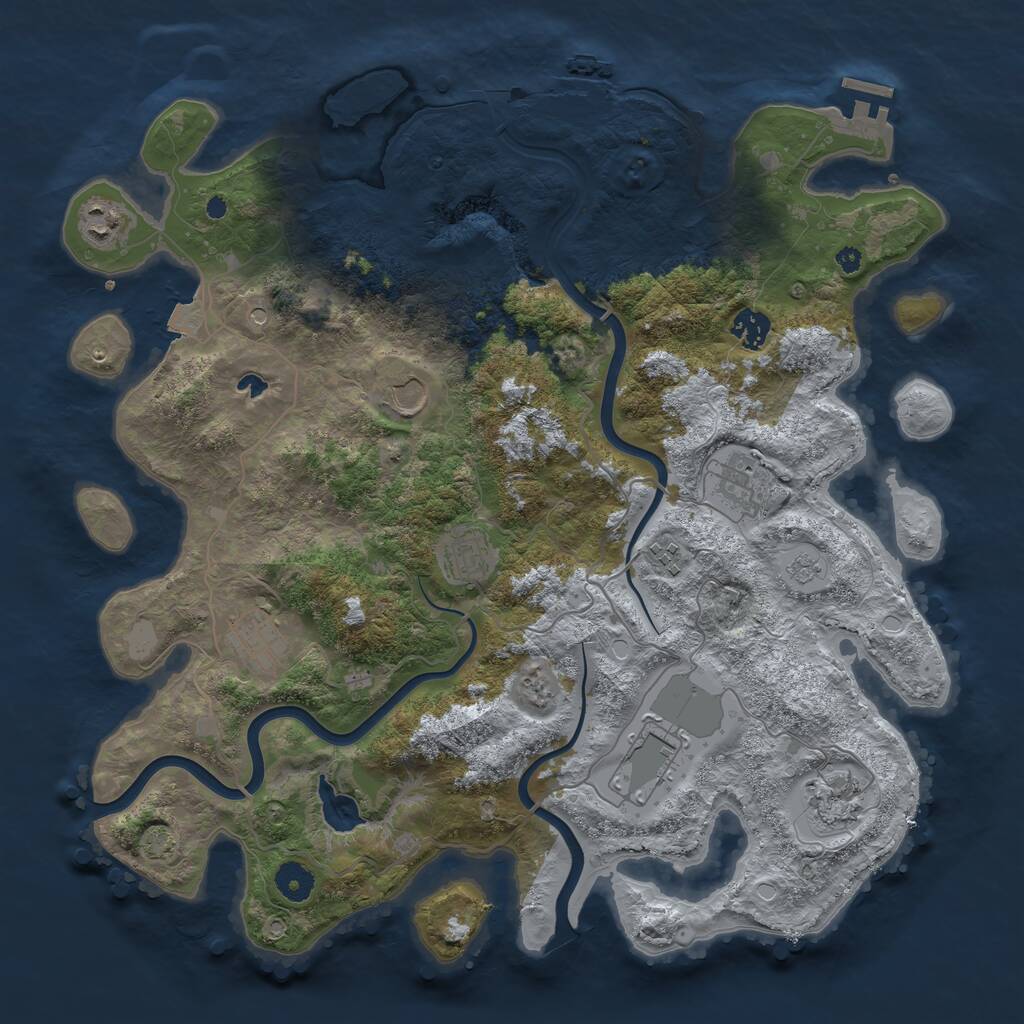 Rust Map: Procedural Map, Size: 4000, Seed: 157658, 15 Monuments