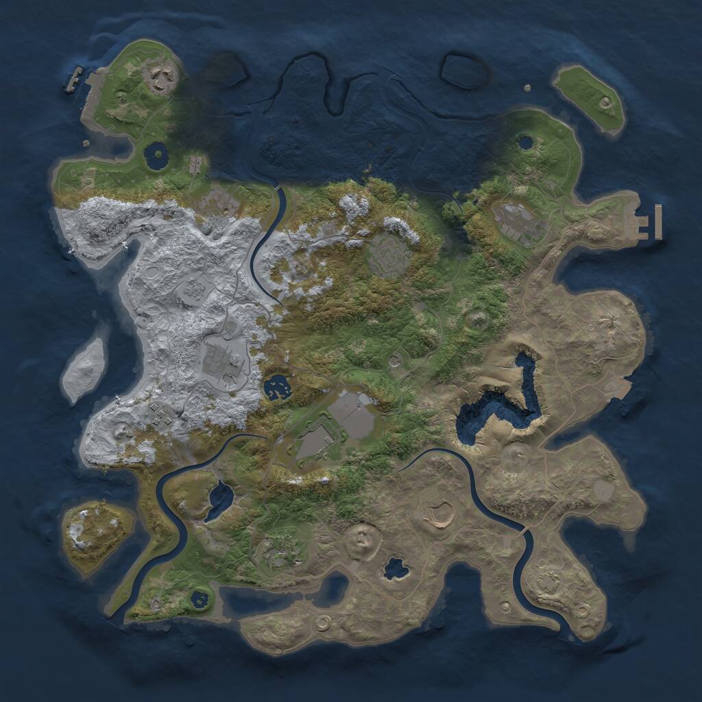 Rust Map: Procedural Map, Size: 4000, Seed: 242017, 16 Monuments