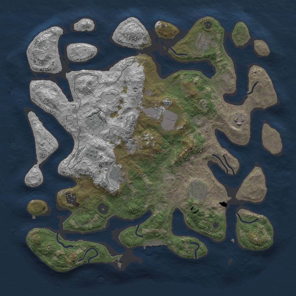 Rust Map: Procedural Map, Size: 4000, Seed: 995719, 15 Monuments