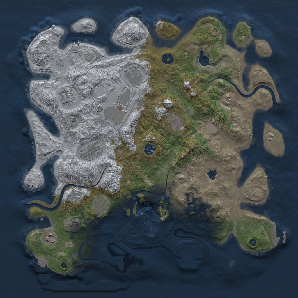 Rust Map: Procedural Map, Size: 4000, Seed: 995719, 16 Monuments