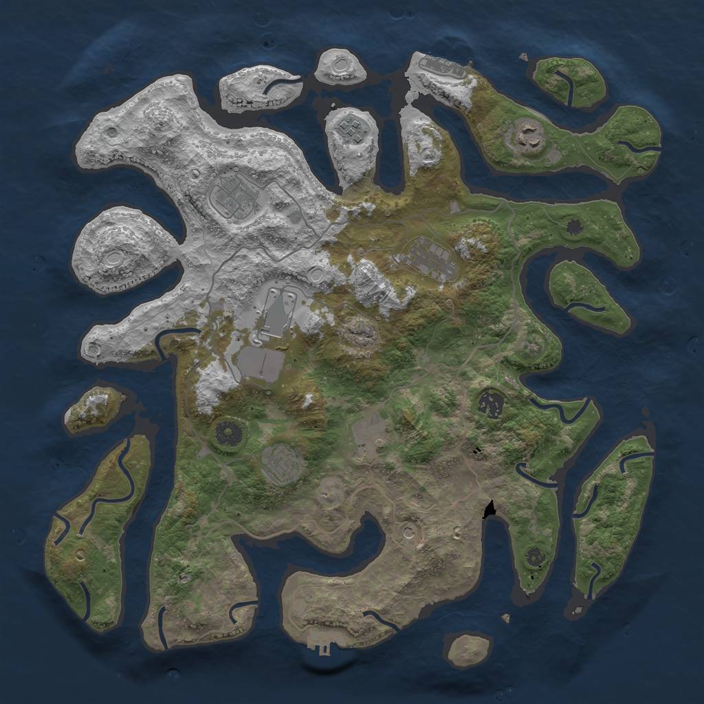 Rust Map: Procedural Map, Size: 4000, Seed: 614885, 16 Monuments