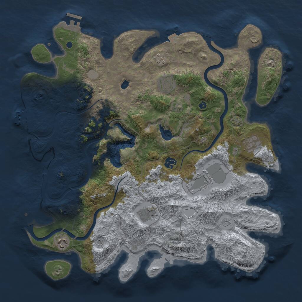 Rust Map: Procedural Map, Size: 4000, Seed: 323335, 13 Monuments