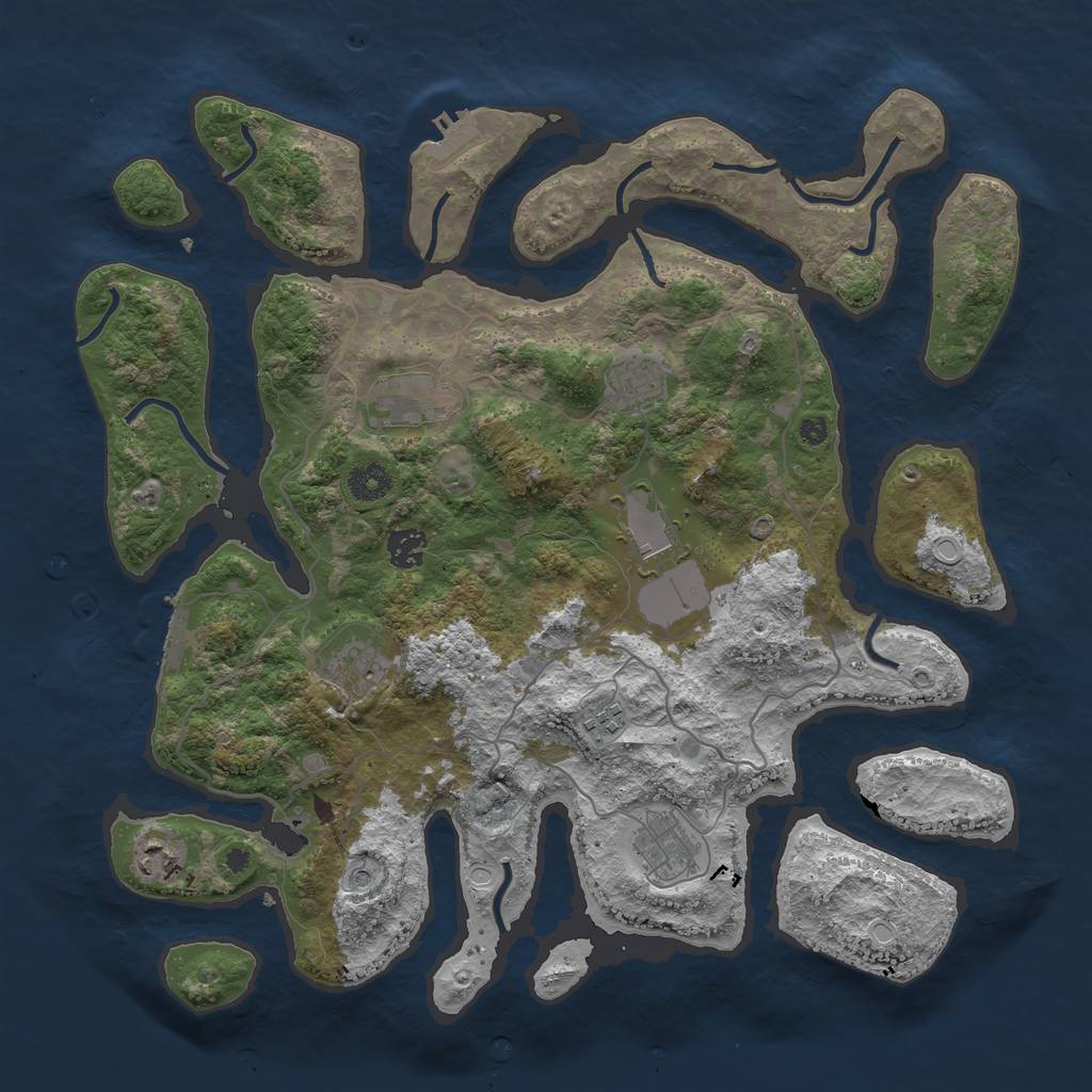 Rust Map: Procedural Map, Size: 4000, Seed: 323335, 16 Monuments