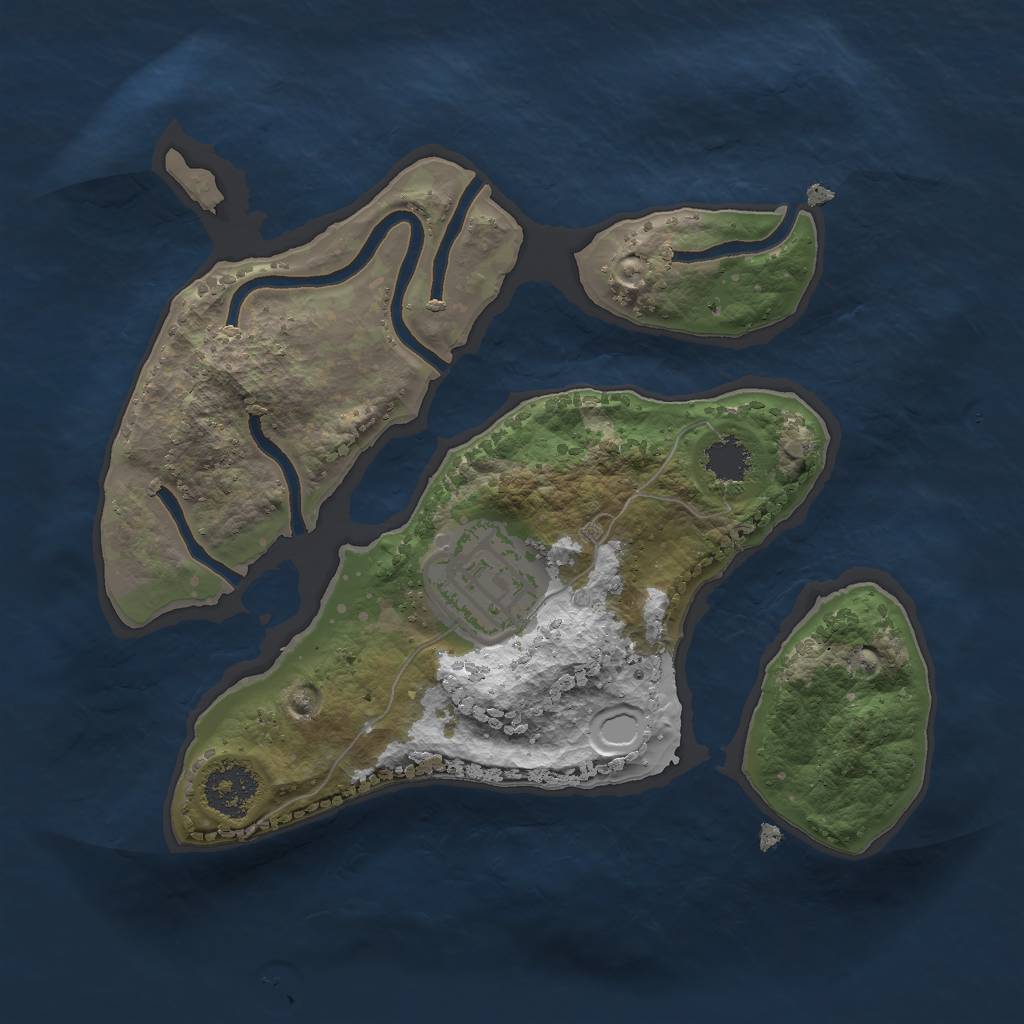 Rust Map: Procedural Map, Size: 2000, Seed: 790, 6 Monuments