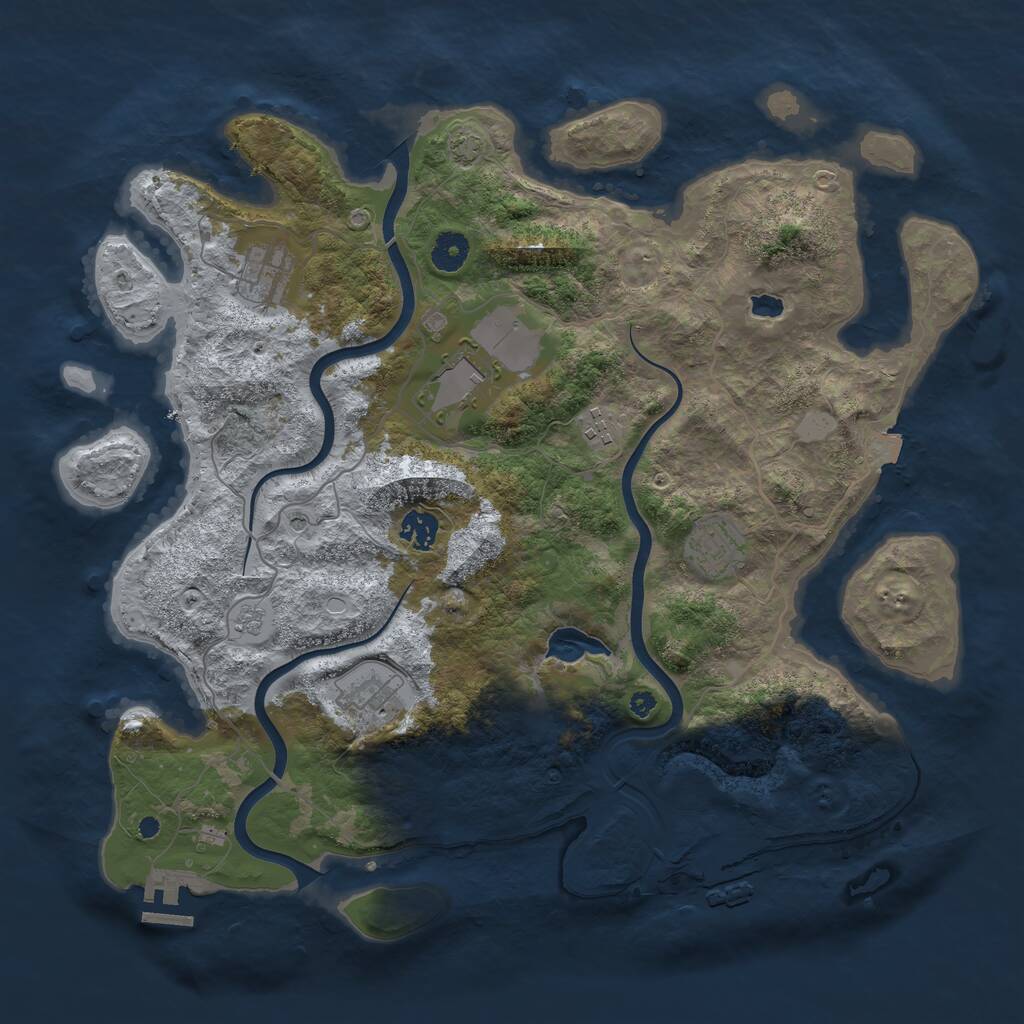 Rust Map: Procedural Map, Size: 4000, Seed: 25412, 12 Monuments