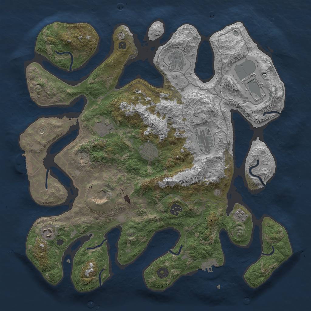 Rust Map: Procedural Map, Size: 4000, Seed: 450601, 17 Monuments