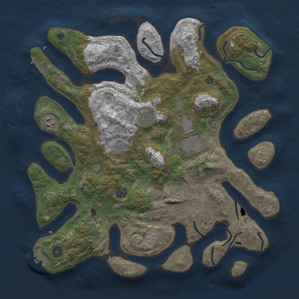 Rust Map: Procedural Map, Size: 4000, Seed: 304681, 15 Monuments