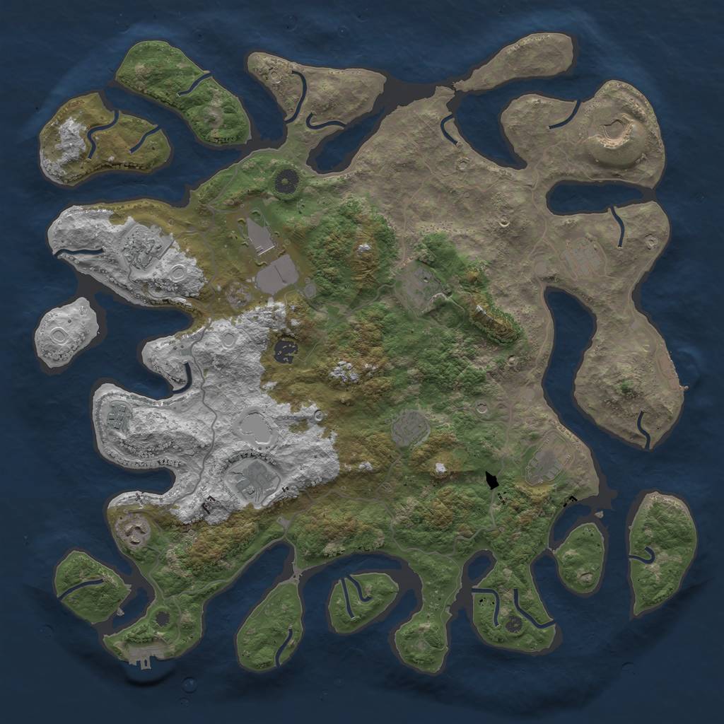 Rust Map: Procedural Map, Size: 4500, Seed: 2214, 19 Monuments