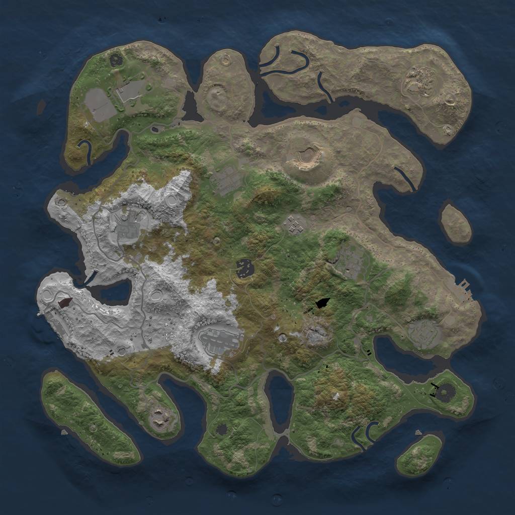 Rust Map: Procedural Map, Size: 4000, Seed: 1152100030, 19 Monuments