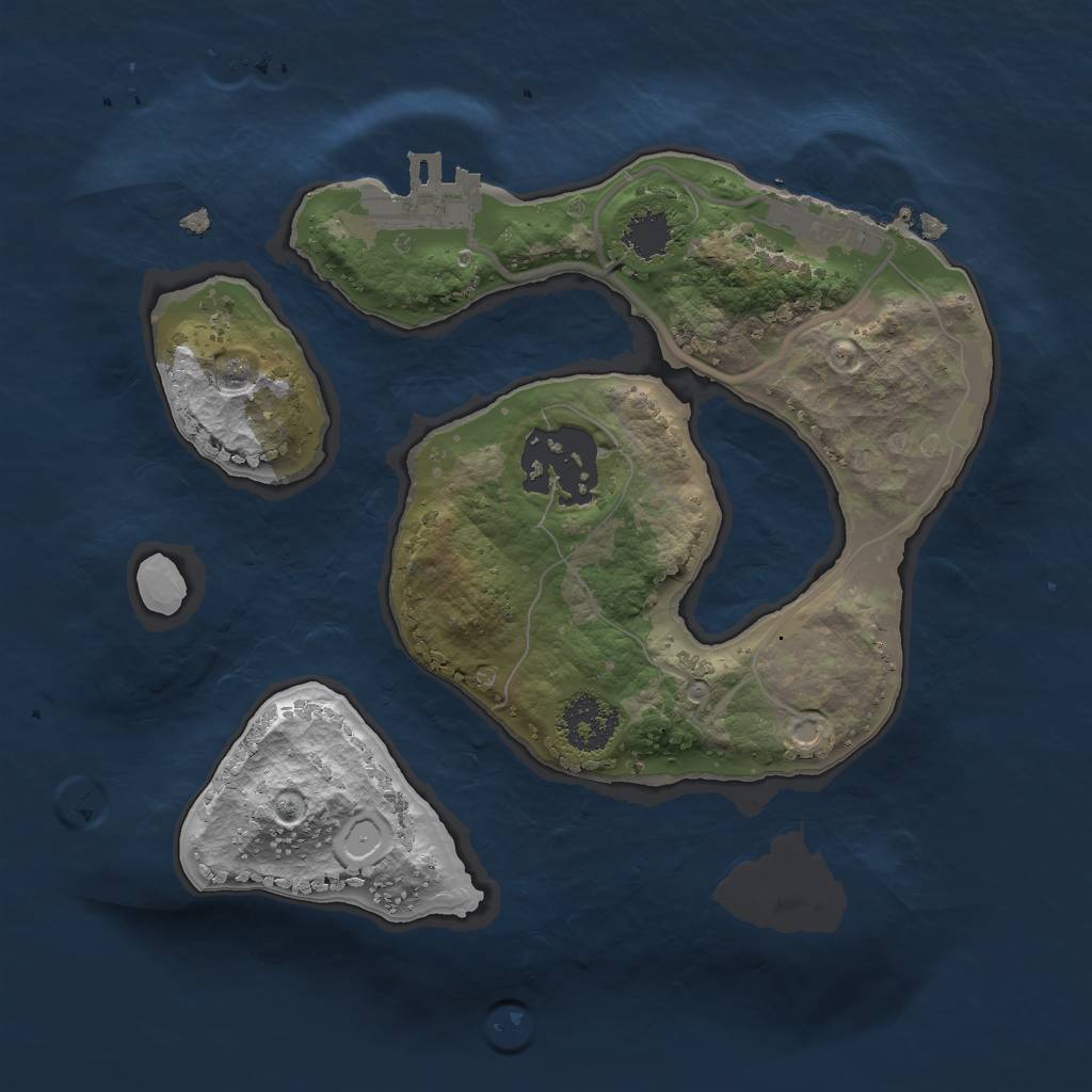 Rust Map: Procedural Map, Size: 2000, Seed: 342374, 8 Monuments