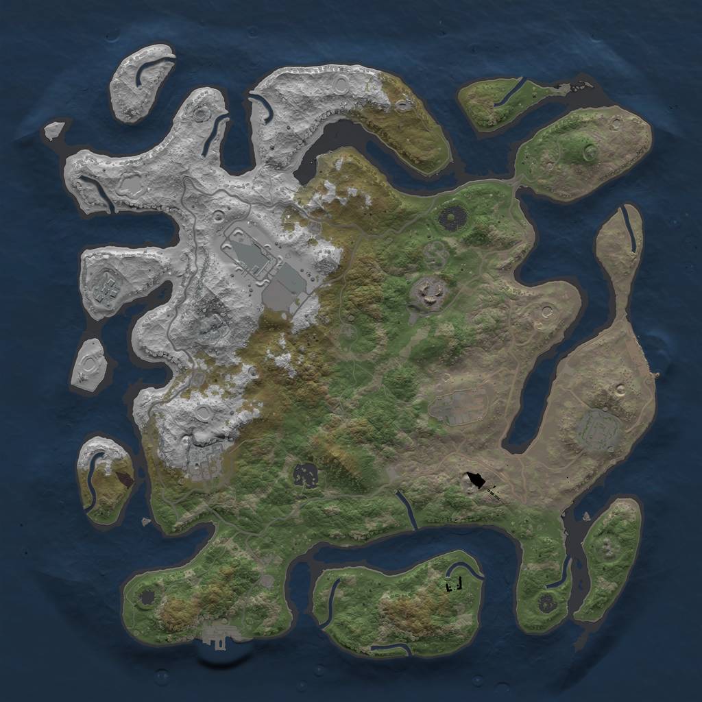 Rust Map: Procedural Map, Size: 4000, Seed: 496489, 15 Monuments