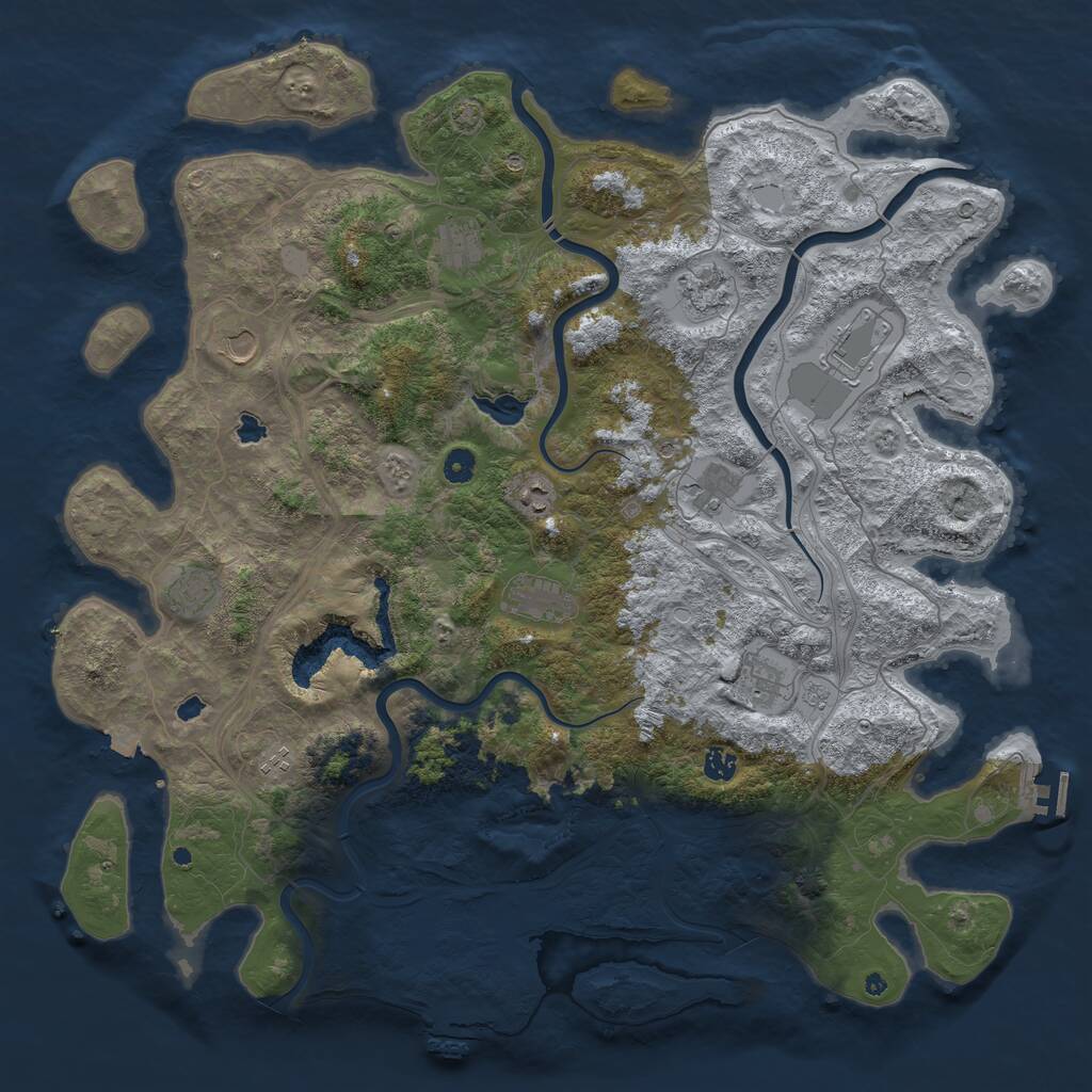 Rust Map: Procedural Map, Size: 4900, Seed: 396, 17 Monuments