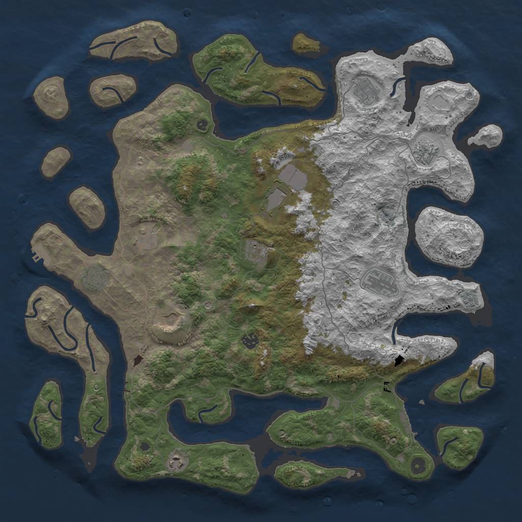 Rust Map: Procedural Map, Size: 4900, Seed: 396, 19 Monuments