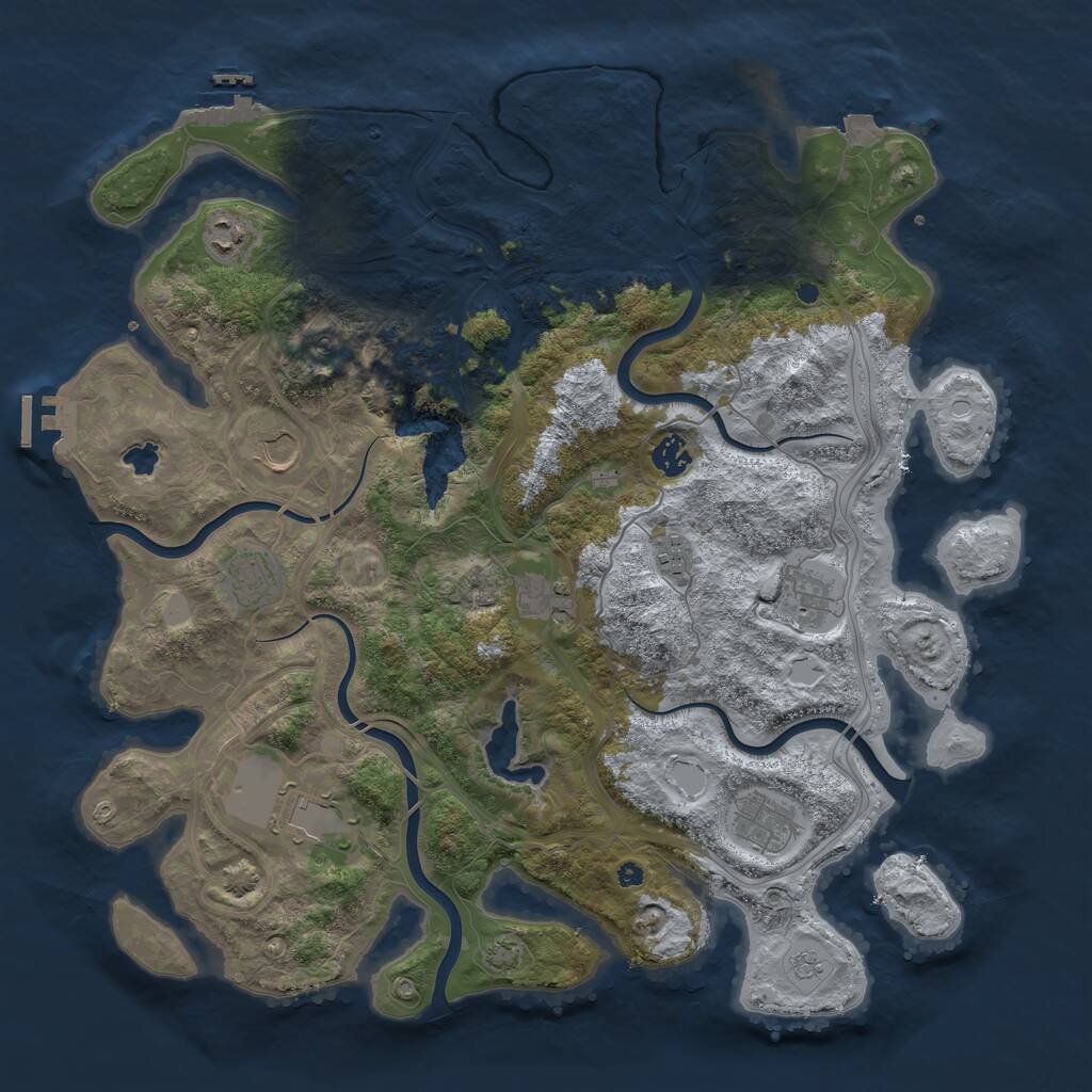 Rust Map: Procedural Map, Size: 4250, Seed: 1361076964, 15 Monuments