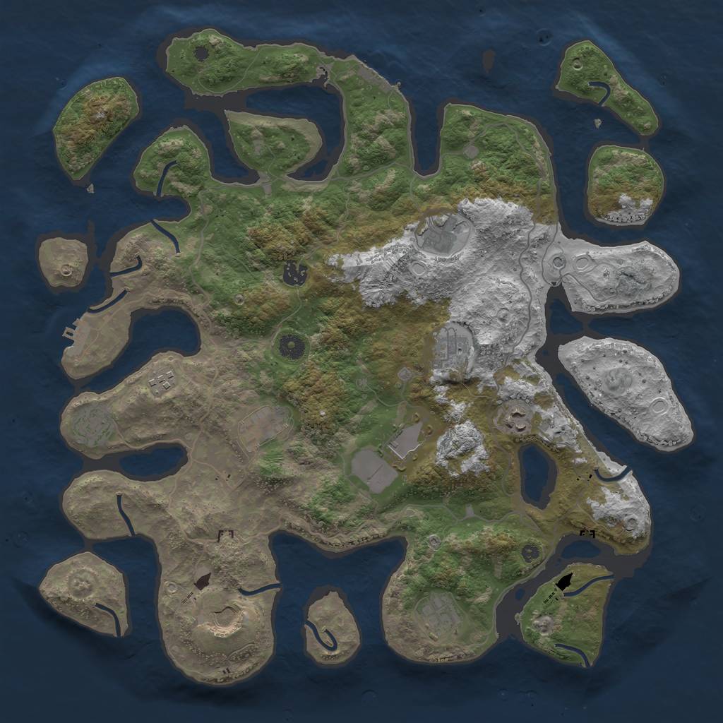 Rust Map: Procedural Map, Size: 4250, Seed: 1248044054, 18 Monuments