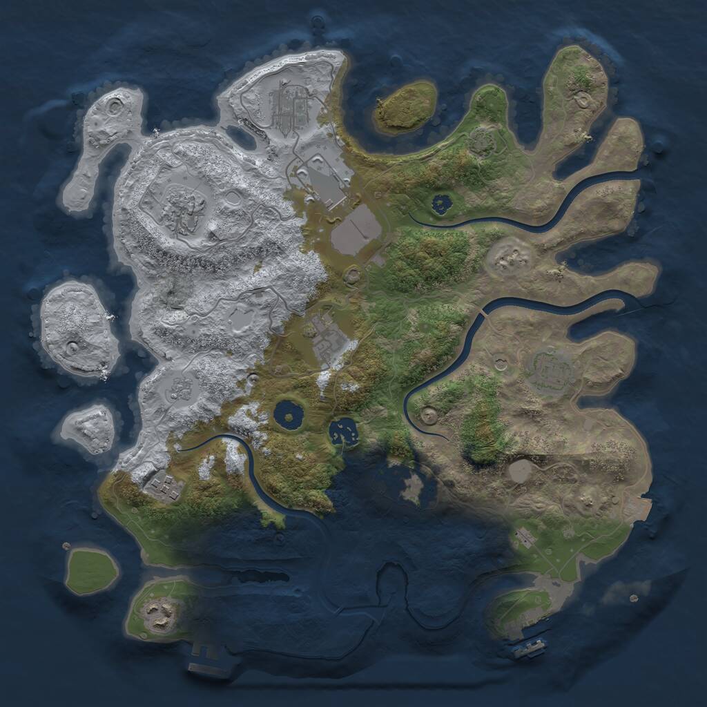 Rust Map: Procedural Map, Size: 3600, Seed: 5688568, 15 Monuments