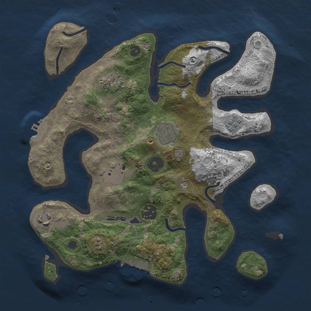 Rust Map: Procedural Map, Size: 3000, Seed: 459691824, 14 Monuments