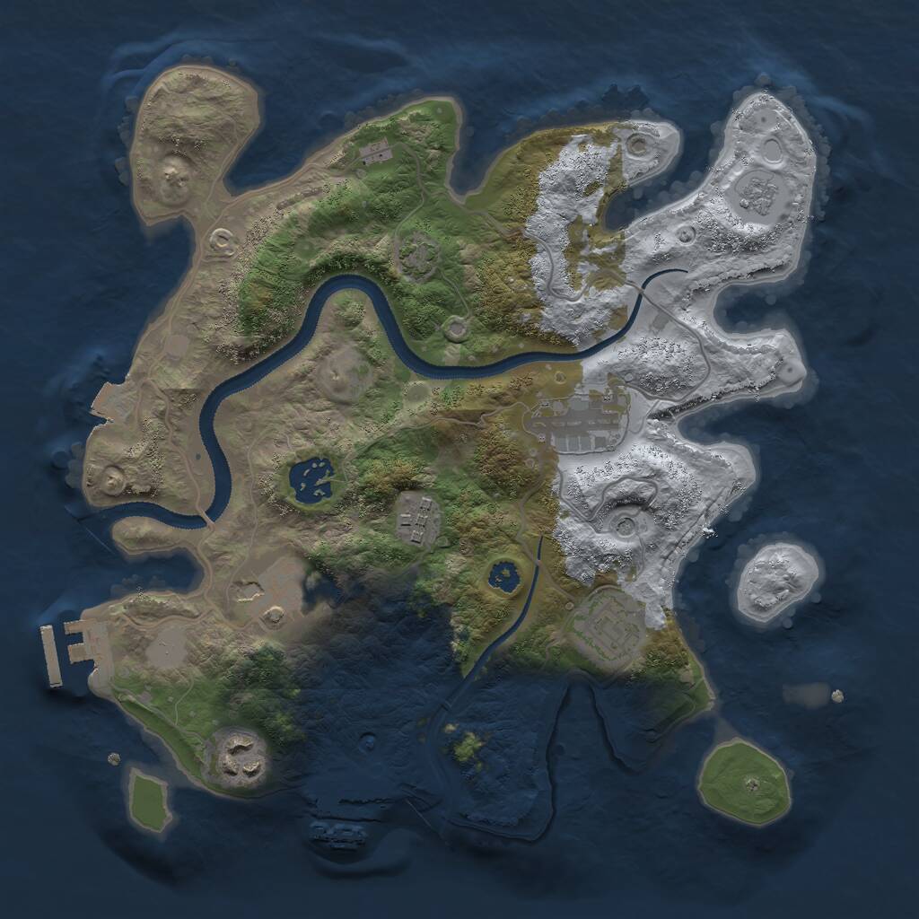 Rust Map: Procedural Map, Size: 3000, Seed: 459691824, 12 Monuments
