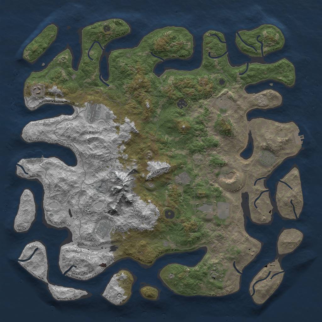 Rust Map: Procedural Map, Size: 5000, Seed: 5071065, 19 Monuments