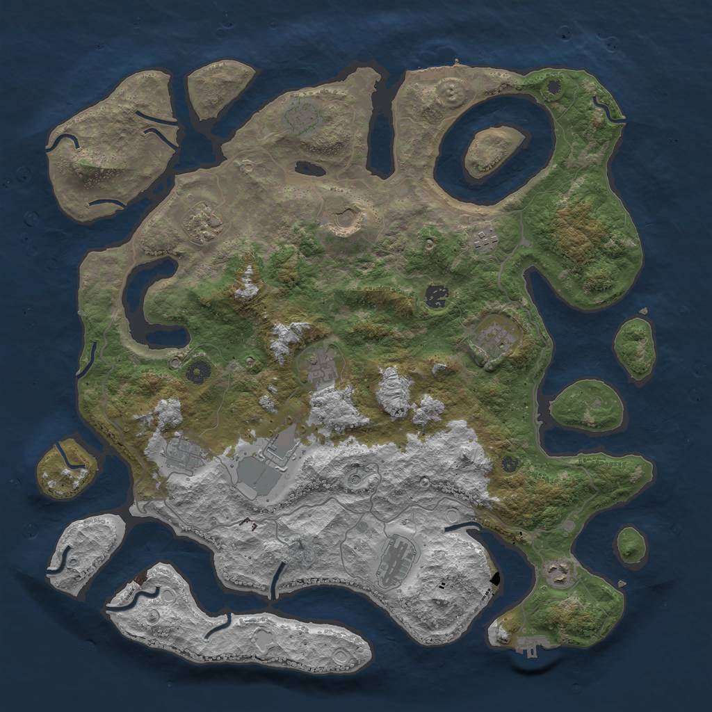 Rust Map: Procedural Map, Size: 4500, Seed: 1061, 19 Monuments