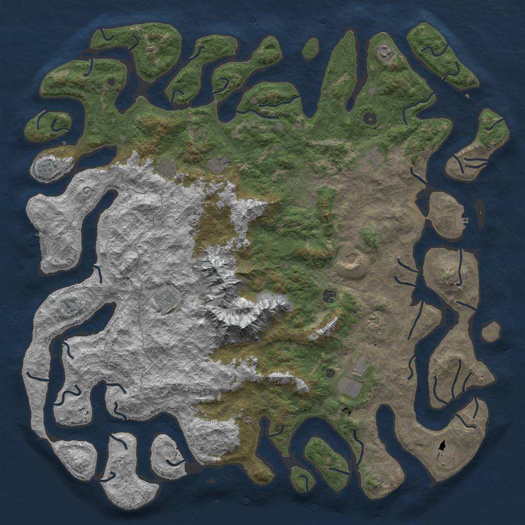 Rust Map: Procedural Map, Size: 6000, Seed: 2501200, 19 Monuments