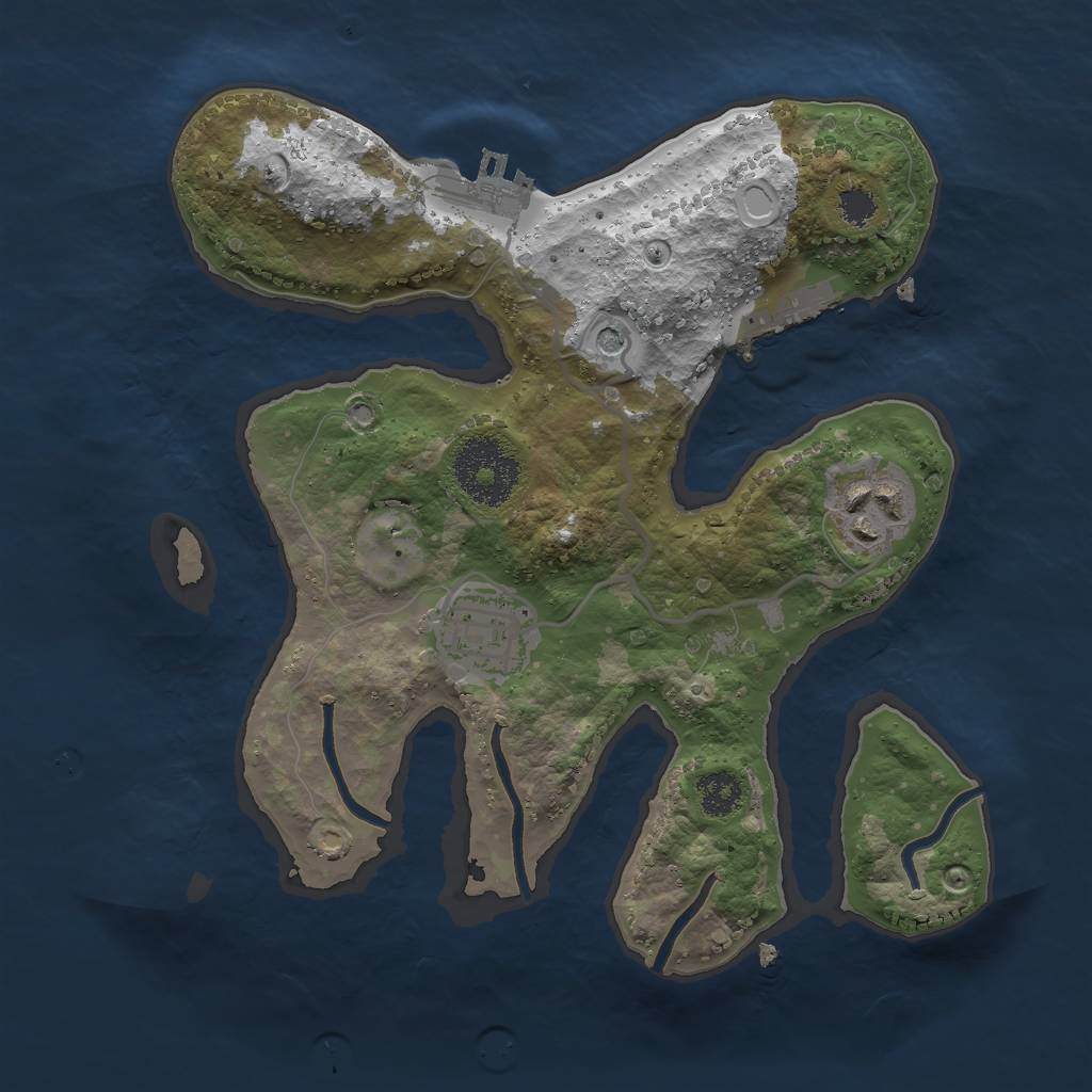 Rust Map: Procedural Map, Size: 2500, Seed: 971870955, 10 Monuments