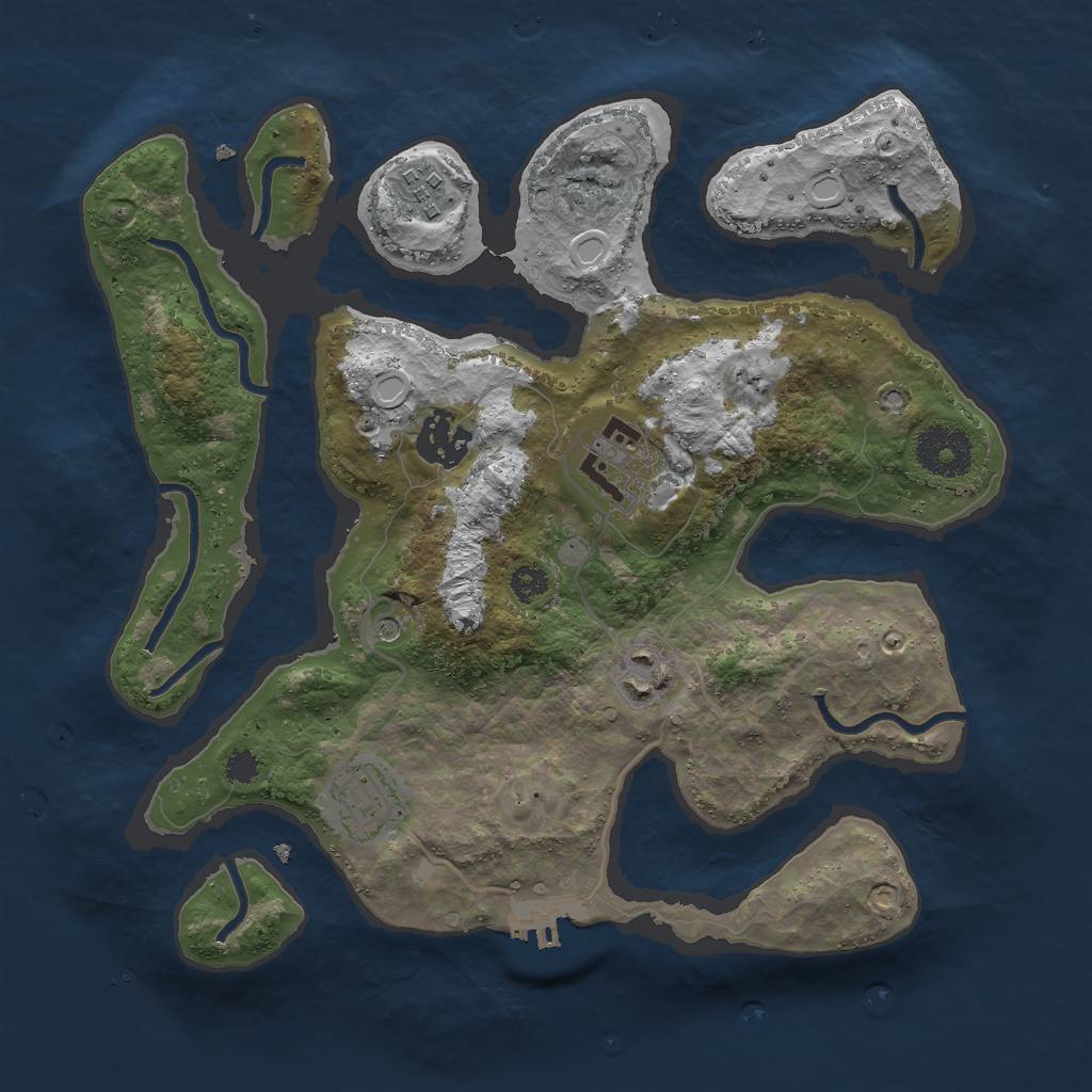 Rust Map: Procedural Map, Size: 3000, Seed: 2094525420, 12 Monuments