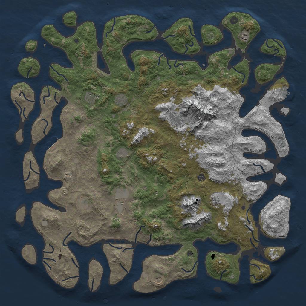 Rust Map: Procedural Map, Size: 6000, Seed: 1456433967, 19 Monuments