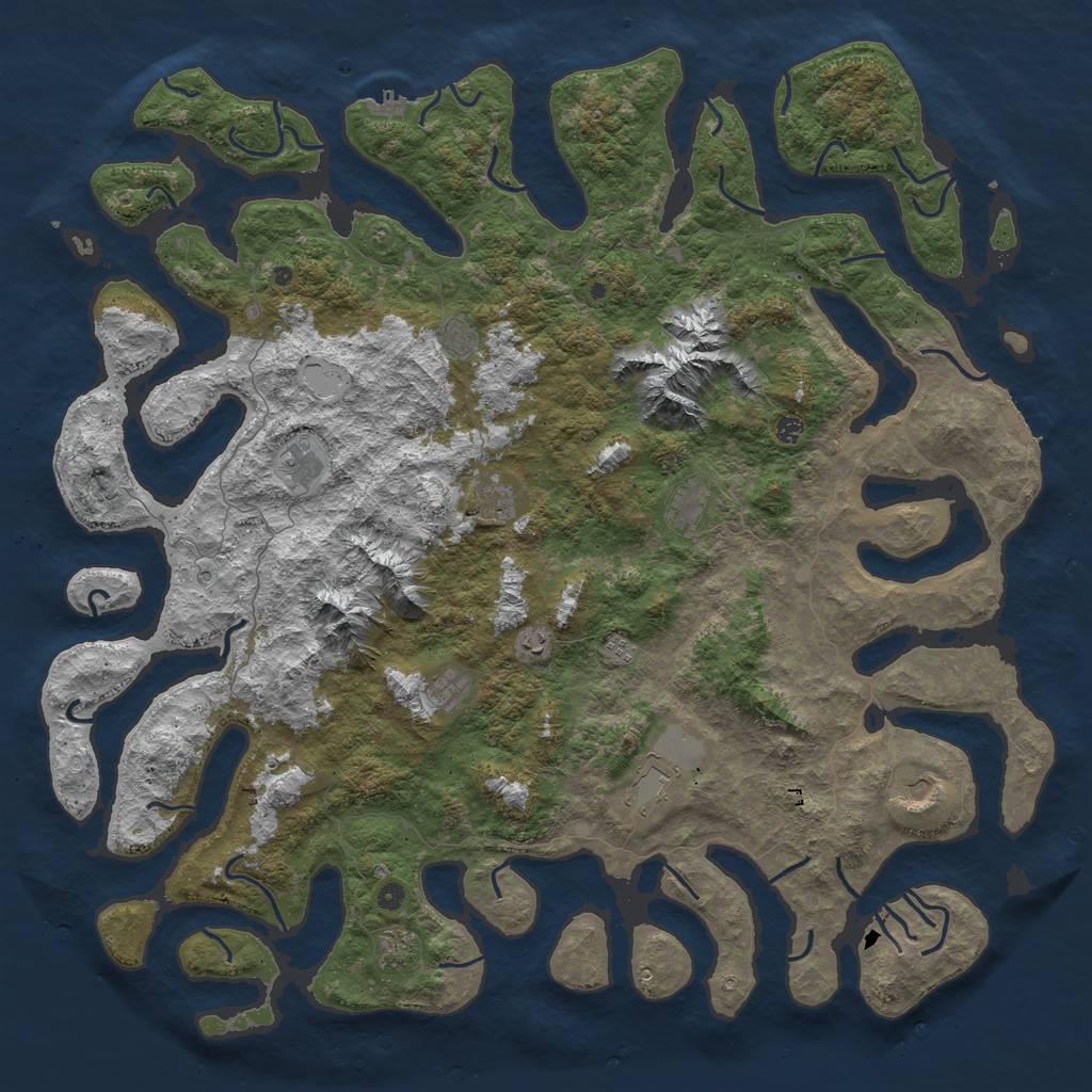 Rust Map: Procedural Map, Size: 6000, Seed: 47069460, 19 Monuments