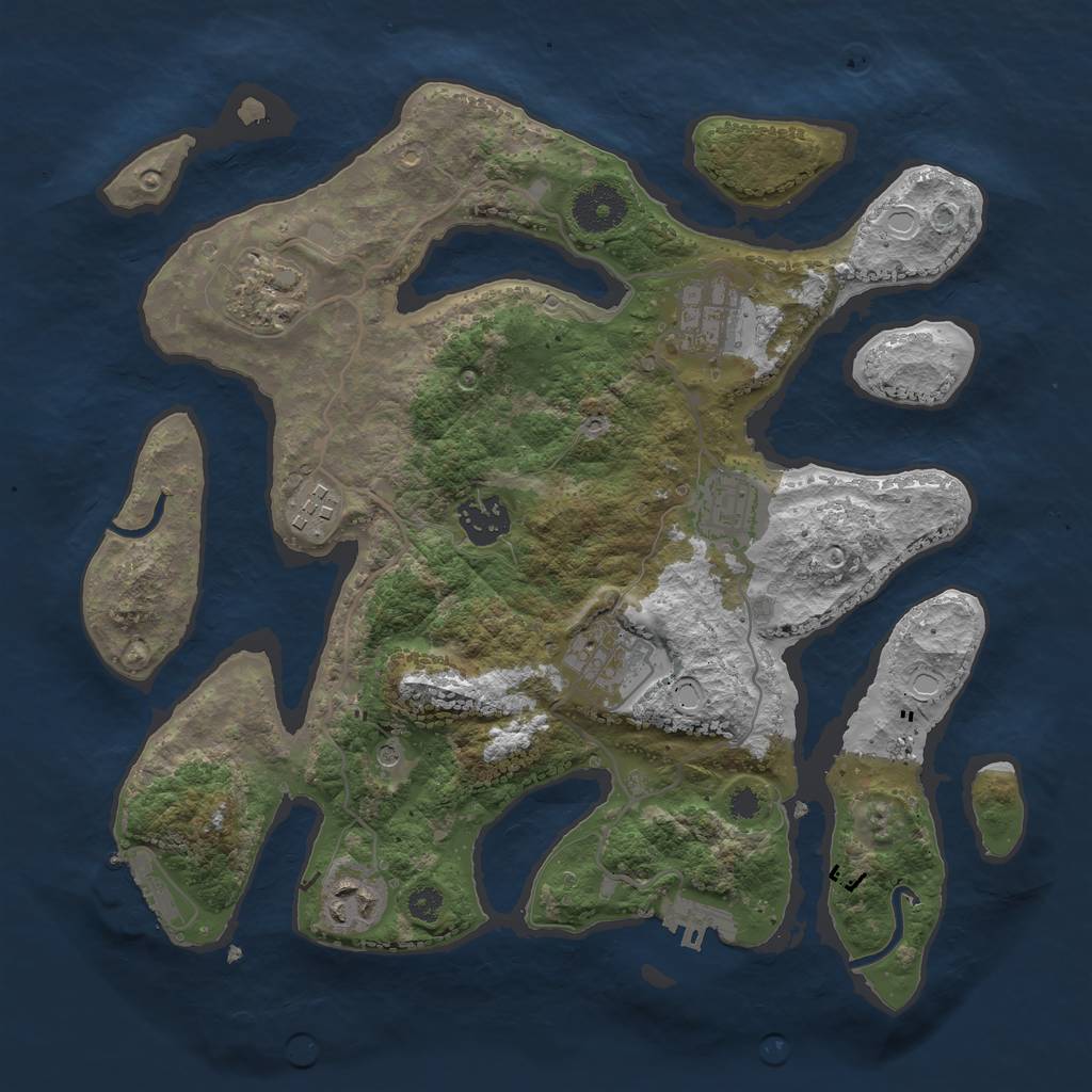 Rust Map: Procedural Map, Size: 3270, Seed: 13824, 15 Monuments