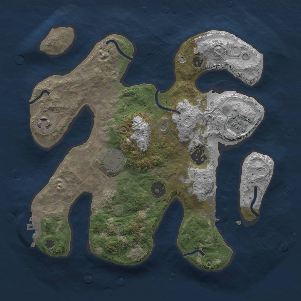 Rust Map: Procedural Map, Size: 3000, Seed: 640021, 12 Monuments