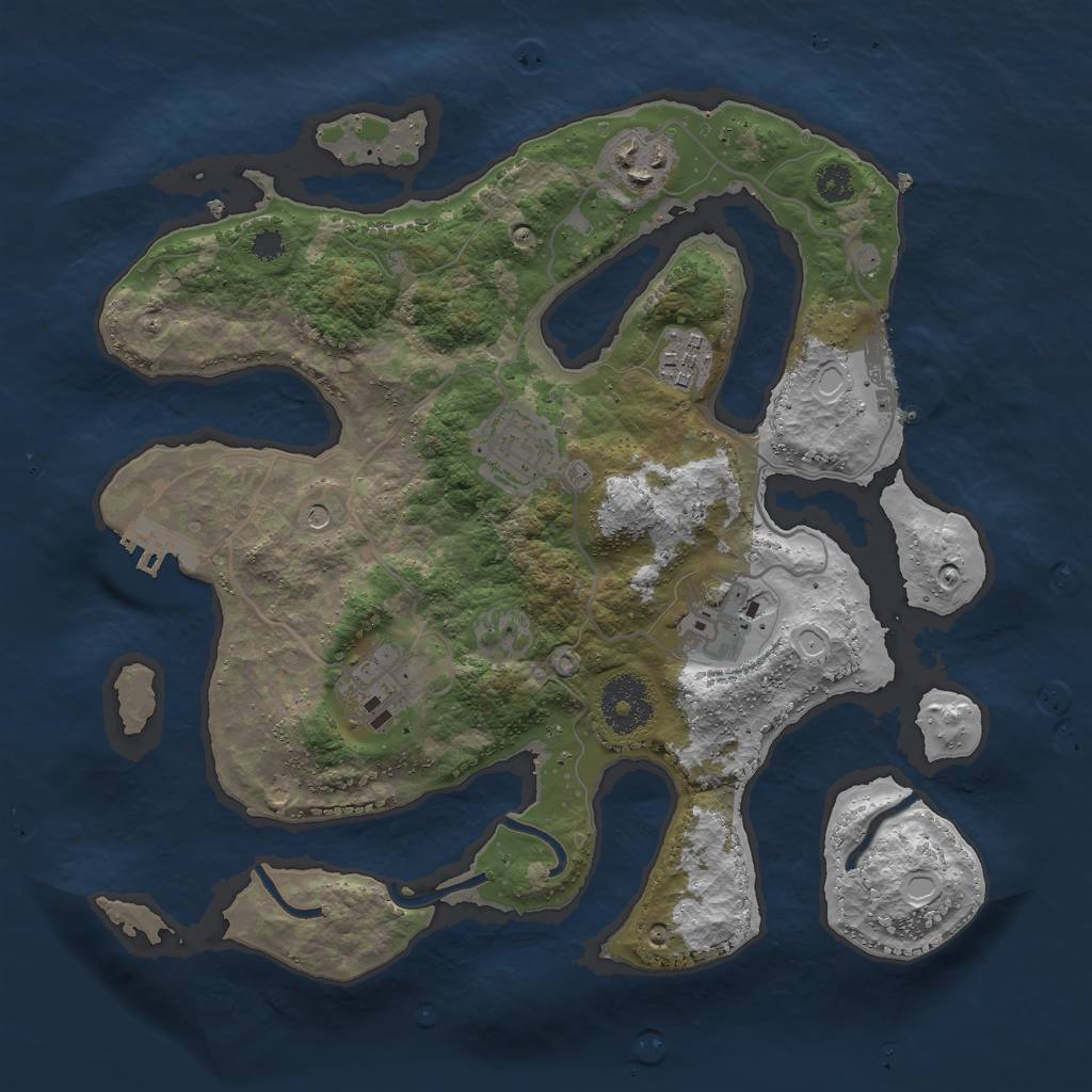 Rust Map: Procedural Map, Size: 3010, Seed: 294189322, 13 Monuments