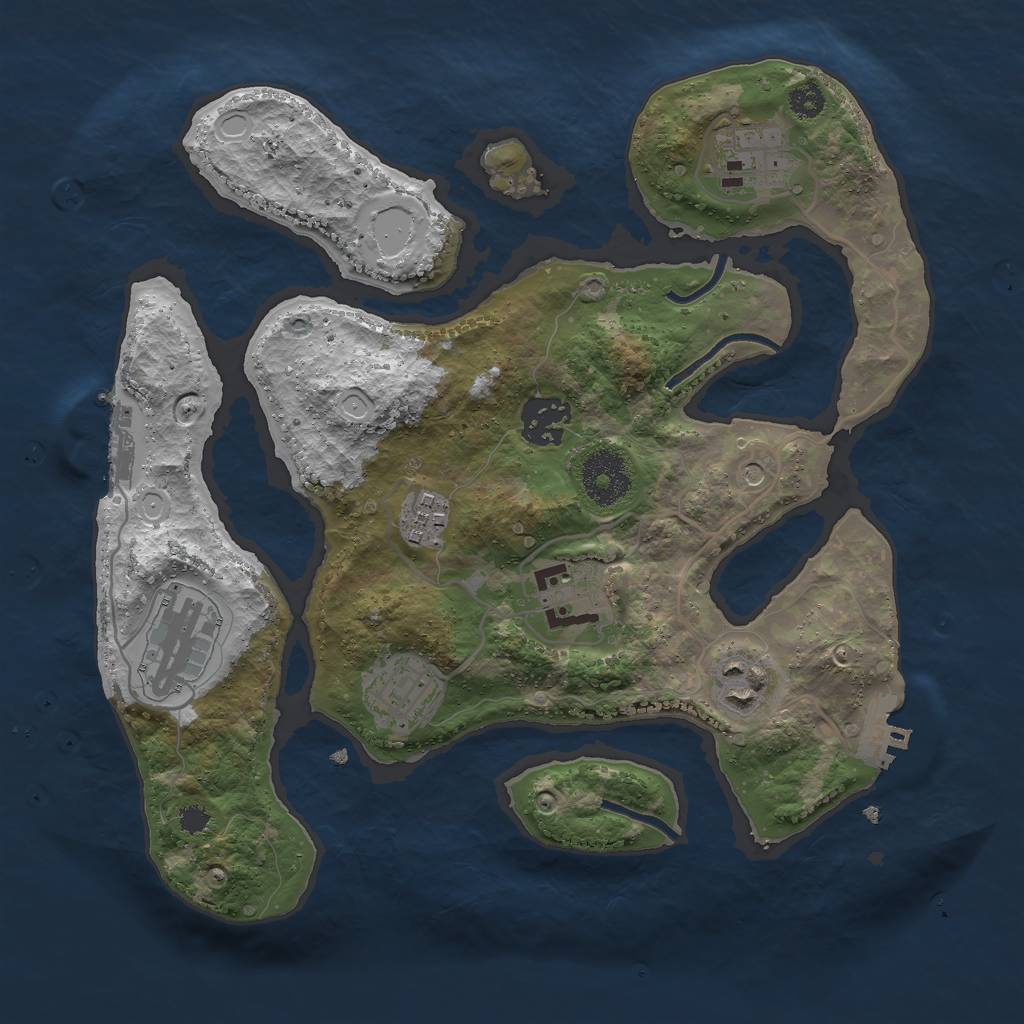 Rust Map: Procedural Map, Size: 3000, Seed: 277911, 15 Monuments