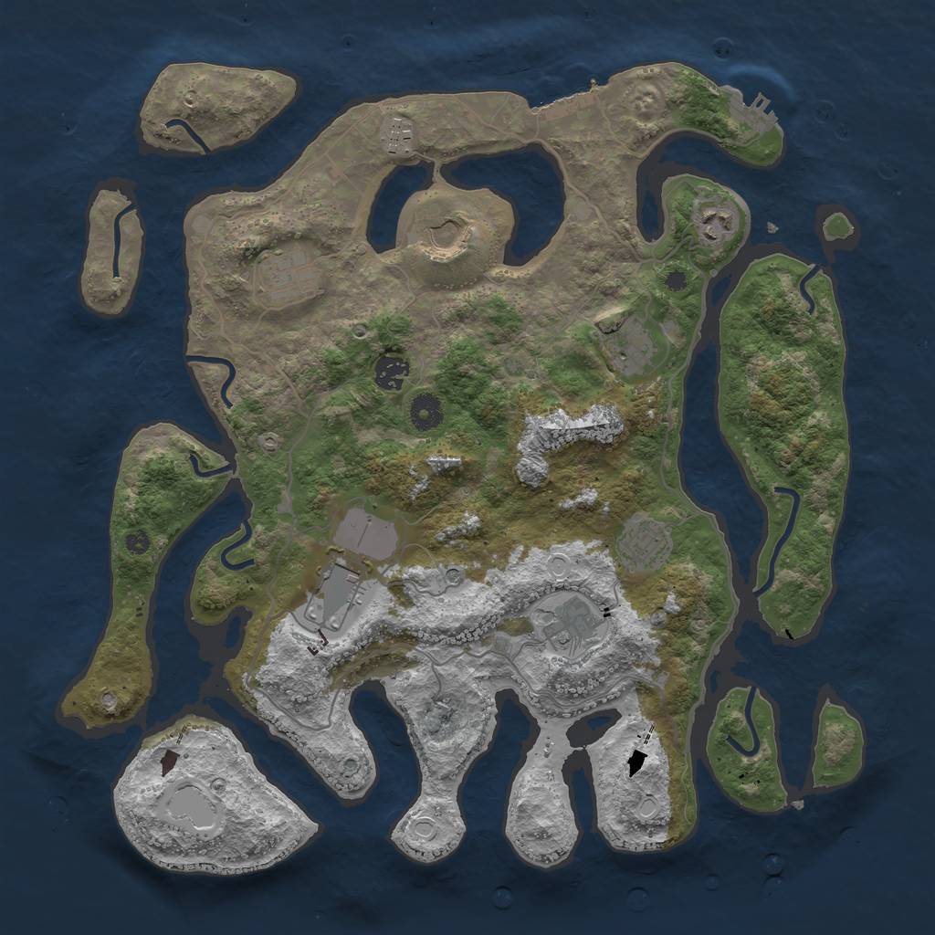 Rust Map: Procedural Map, Size: 4000, Seed: 2526, 17 Monuments